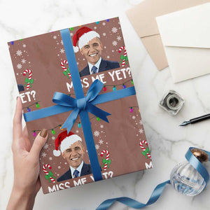 Funny Obama Ugly Xmas Wrapping Paper Roll Funny Santa Xmas Light TS10 Mocha Print Your Wear