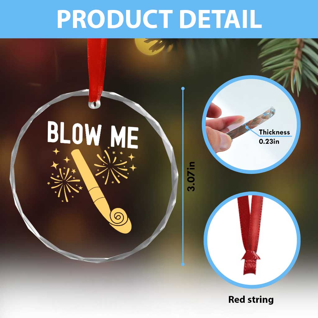 Funny Offensive Blow Me Crystal Glass Ornament Adult Humor Party Celebration TS02 Print Your Wear