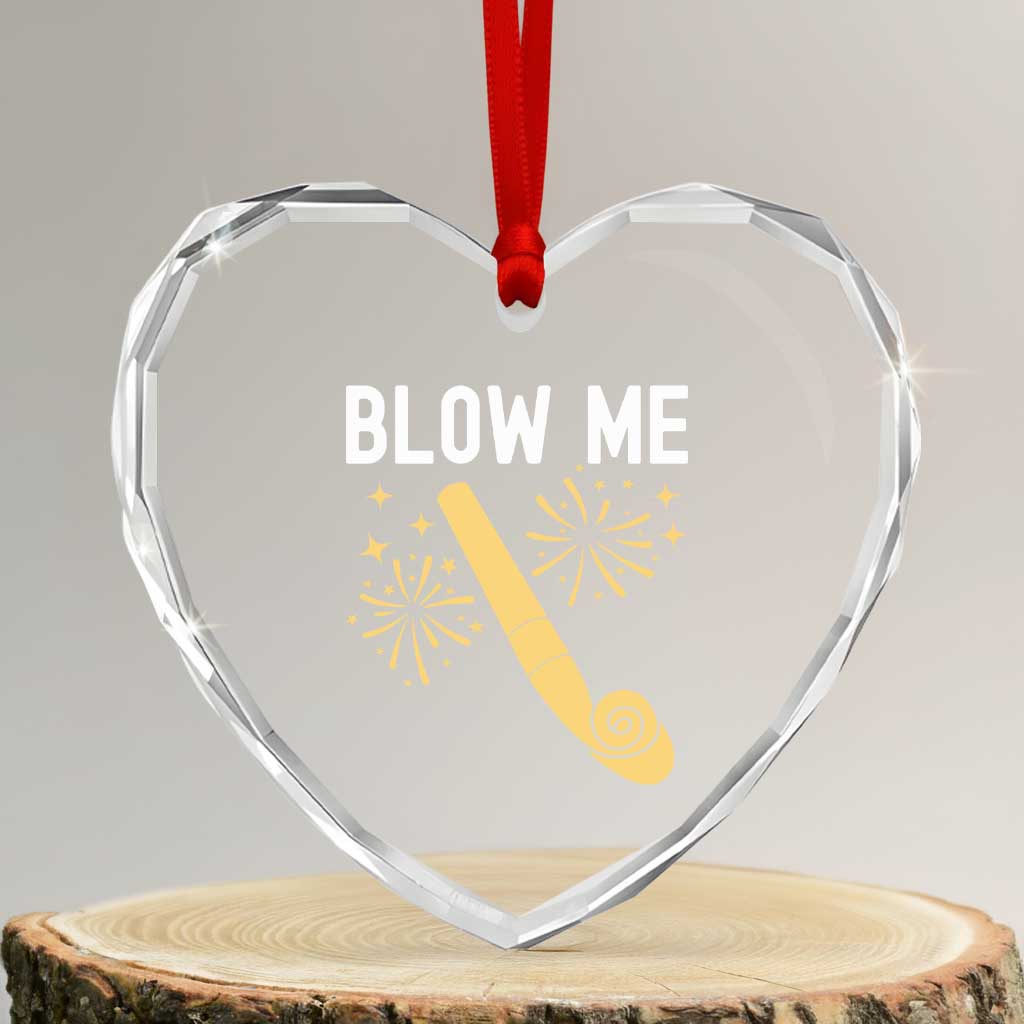 Funny Offensive Blow Me Heart Crystal Glass Ornament Adult Humor Party Celebration TS02 Transparent Glass 3'' Heart Print Your Wear