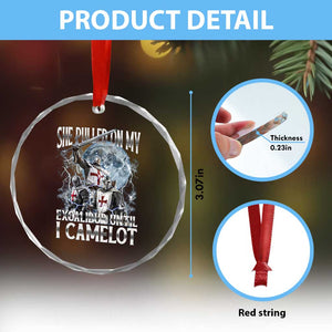 Funny Offensive Knight Meme Crystal Glass Ornament She Pulled On My Excalibur Bootleg TS10 Print Your Wear