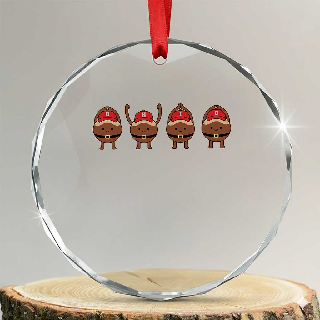 Funny Ohio Buckeye Crystal Glass Ornament Proud Ohio Sports Game Day TS11 Transparent Glass 3'' Circle Print Your Wear