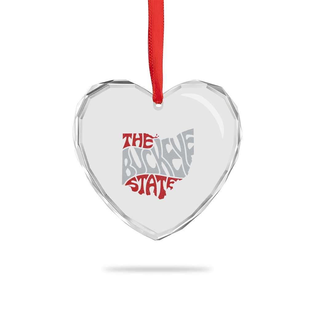 Funny Ohio Pride The Buckeye State Heart Crystal Glass Ornament Map Of Ohio State TS11 Print Your Wear