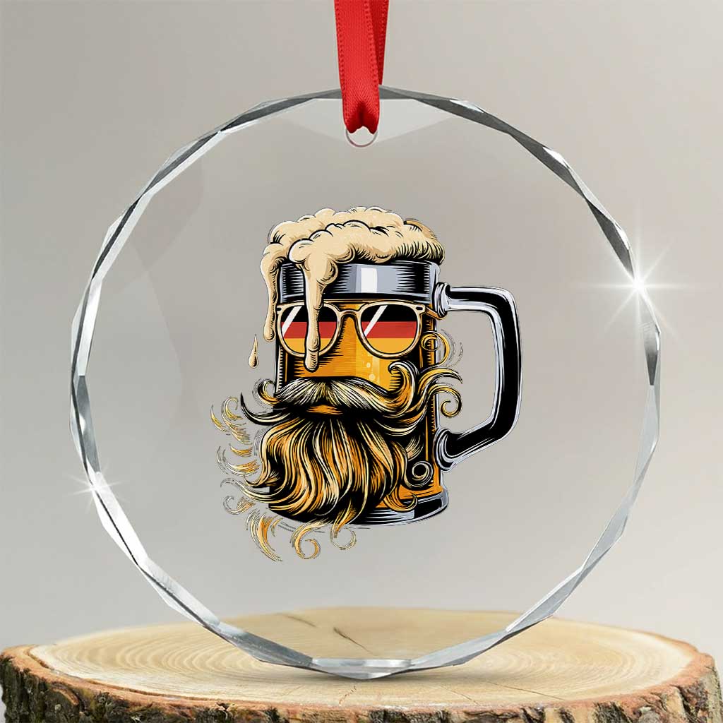 Funny Oktoberfest Beer Lover Gift Crystal Glass Ornament Cool German Beer Mug TS12 Transparent Glass 3'' Circle Print Your Wear