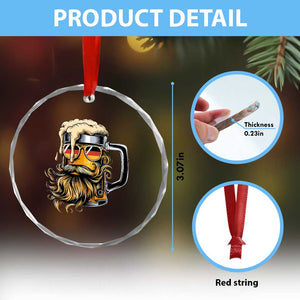 Funny Oktoberfest Beer Lover Gift Crystal Glass Ornament Cool German Beer Mug