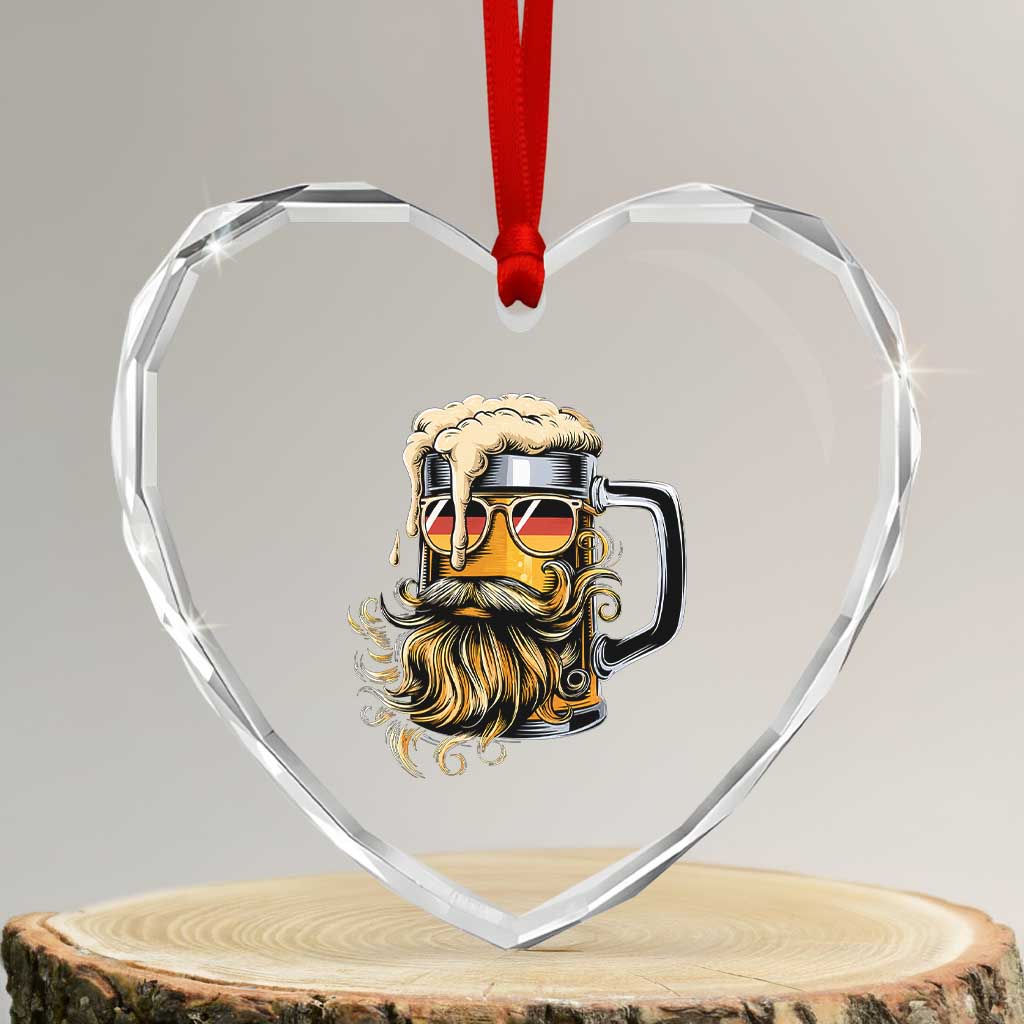 Funny Oktoberfest Beer Lover Gift Heart Crystal Glass Ornament Cool German Beer Mug TS12 Transparent Glass 3'' Heart Print Your Wear
