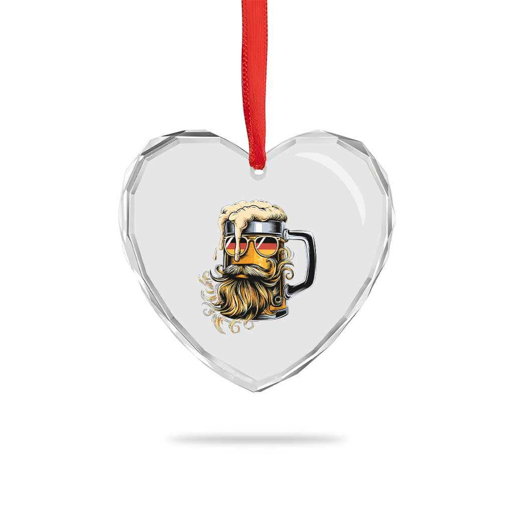 Funny Oktoberfest Beer Lover Gift Heart Crystal Glass Ornament Cool German Beer Mug