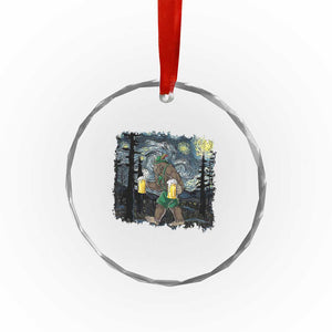 Funny Oktoberfest Bigfoot Crystal Glass Ornament Starry Night German Sasquatch Beer Lederhose TS10 Print Your Wear