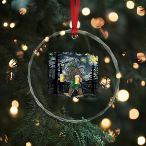 Funny Oktoberfest Bigfoot Crystal Glass Ornament Starry Night German Sasquatch Beer Lederhose TS10 Print Your Wear