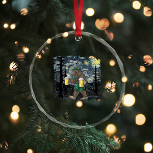 Funny Oktoberfest Bigfoot Crystal Glass Ornament Starry Night German Sasquatch Beer Lederhose TS10 Print Your Wear