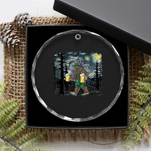 Funny Oktoberfest Bigfoot Crystal Glass Ornament Starry Night German Sasquatch Beer Lederhose TS10 Print Your Wear