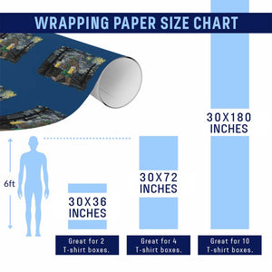 Funny Oktoberfest Bigfoot Wrapping Paper Roll Starry Night German Sasquatch Beer Lederhose TS10 Print Your Wear