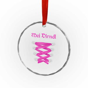 Funny Oktoberfest Corset in Pink Crystal Glass Ornament I Have Not Found My Dirndl TS02 Print Your Wear