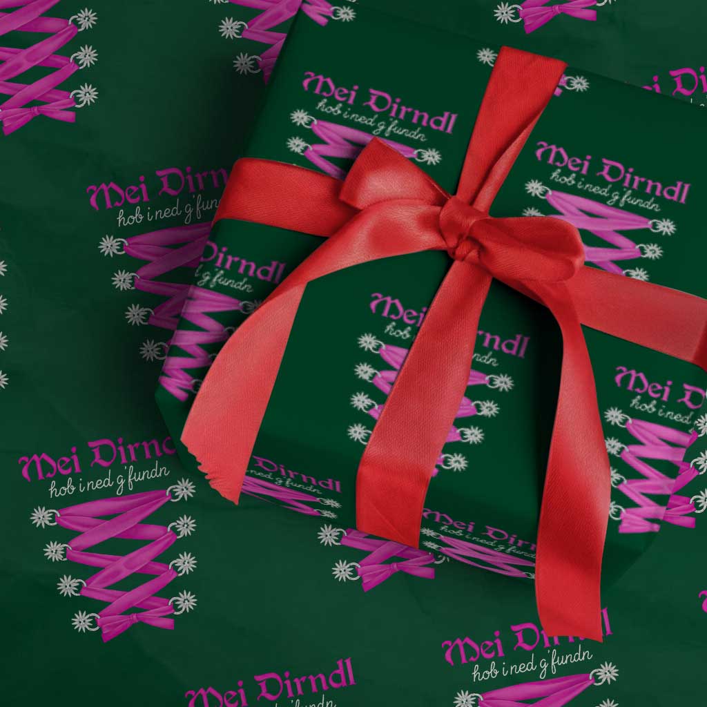 Funny Oktoberfest Corset in Pink Wrapping Paper Roll I Have Not Found My Dirndl TS02 Green Print Your Wear