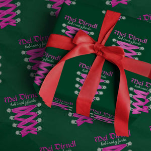 Funny Oktoberfest Corset in Pink Wrapping Paper Roll I Have Not Found My Dirndl TS02 Green Print Your Wear