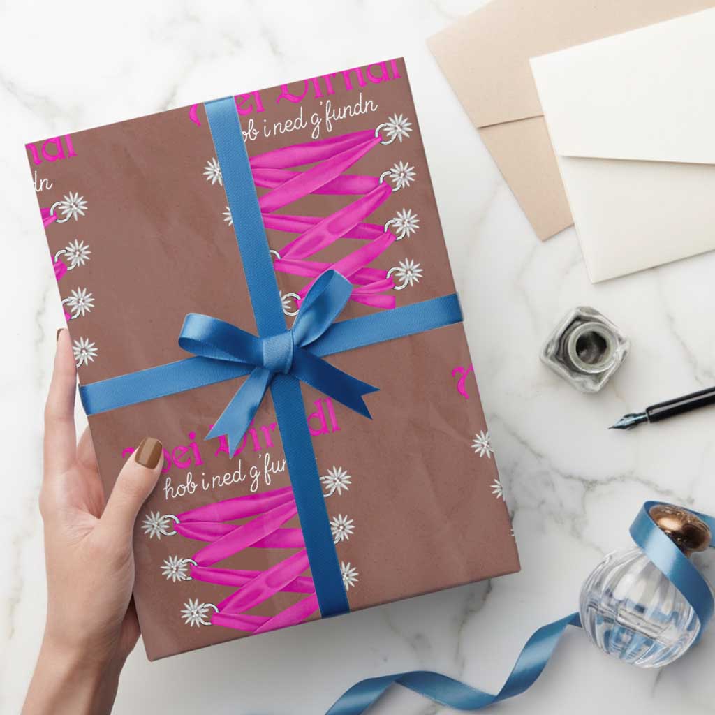 Funny Oktoberfest Corset in Pink Wrapping Paper Roll I Have Not Found My Dirndl TS02 Mocha Print Your Wear