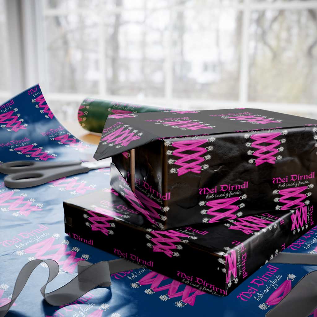 Funny Oktoberfest Corset in Pink Wrapping Paper Roll I Have Not Found My Dirndl TS02 Black Print Your Wear