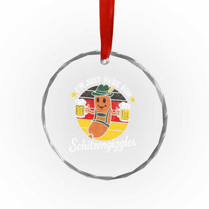 Funny Oktoberfest Crystal Glass Ornament Just Here for Schitzengiggles German Flag TS10 Print Your Wear