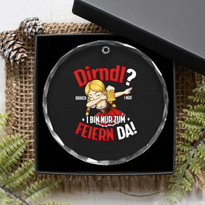 Funny Oktoberfest Dab Girl Crystal Glass Ornament Dirndl I Bin Nur Zum Feiern Da Party TS02 Print Your Wear