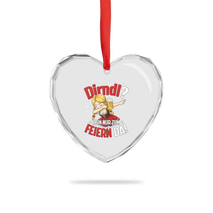 Funny Oktoberfest Dab Girl Heart Crystal Glass Ornament Dirndl I Bin Nur Zum Feiern Da Party TS02 Print Your Wear