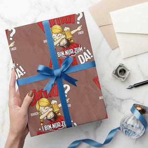 Funny Oktoberfest Dab Girl Wrapping Paper Roll Dirndl I Bin Nur Zum Feiern Da Party TS02 Mocha Print Your Wear