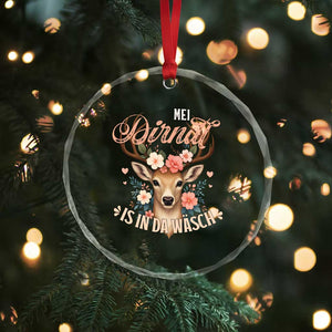 Funny Oktoberfest Deer Crystal Glass Ornament Mei Dirndl Is In Da Wasch German Bavarian Costume TS02 Print Your Wear