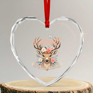 Funny Oktoberfest Deer Heart Crystal Glass Ornament Mei Dirndl Is In Da Wasch German Bavarian Costume TS02 Transparent Glass 3'' Heart Print Your Wear