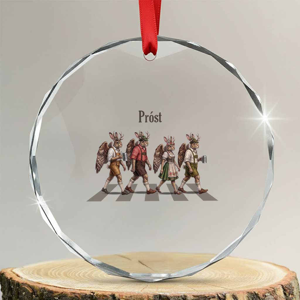 Funny Oktoberfest Wolpertinger Crystal Glass Ornament German Bavarian Beer Festival Heritage TS12 Transparent Glass 3'' Circle Print Your Wear