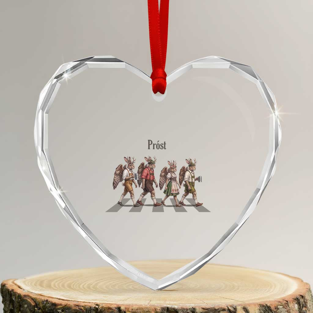 Funny Oktoberfest Wolpertinger Heart Crystal Glass Ornament German Bavarian Beer Festival Heritage TS12 Transparent Glass 3'' Heart Print Your Wear