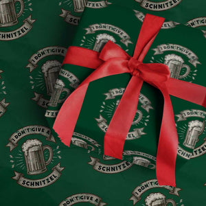 Funny Oktoberfest Wrapping Paper Roll I Dont Give A Schnitzel German Beer Wurst TS10 Green Print Your Wear