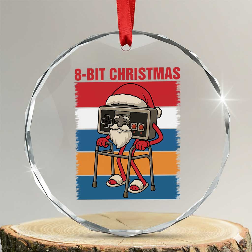 Funny Old Gamer Christmas Crystal Glass Ornament Retro 80s 90s Video Game TS14 Transparent Glass 3'' Circle Print Your Wear
