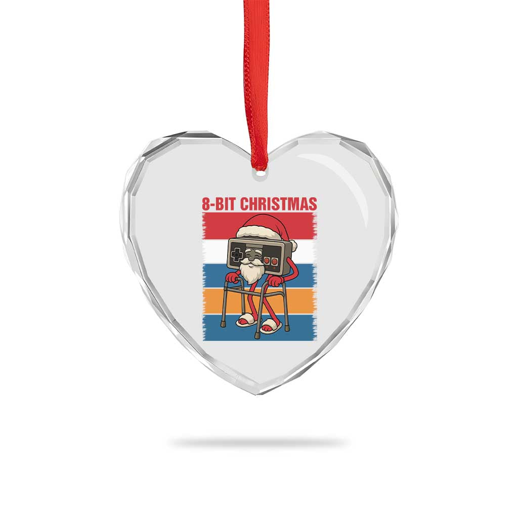 Funny Old Gamer Christmas Heart Crystal Glass Ornament Retro 80s 90s Video Game TS14 Print Your Wear