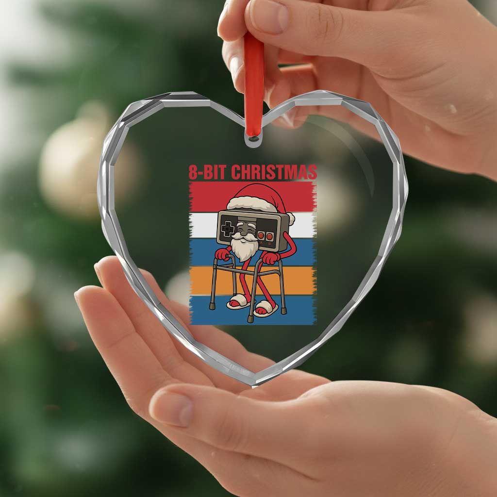 Funny Old Gamer Christmas Heart Crystal Glass Ornament Retro 80s 90s Video Game TS14 Print Your Wear
