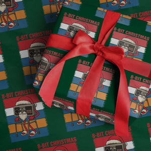 Funny Old Gamer Christmas Wrapping Paper Roll Retro 80s 90s Video Game TS14 Green Print Your Wear