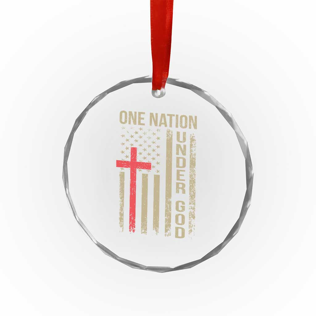 Funny One Nation Under God Crystal Glass Ornament 4th Of July Patriotic Christian American Flag TS11 Print Your Wear