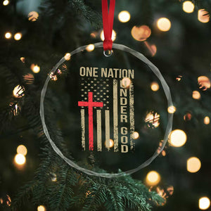 Funny One Nation Under God Crystal Glass Ornament 4th Of July Patriotic Christian American Flag TS11 Print Your Wear