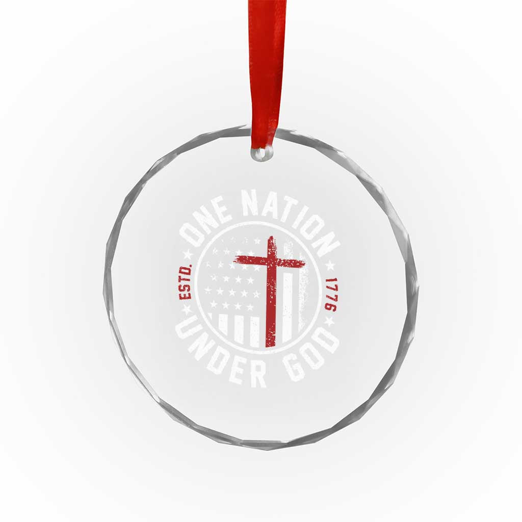 Funny One Nation Under God ESTD 1776 Crystal Glass Ornament 4th Of July Patriotic Christian TS11 Print Your Wear