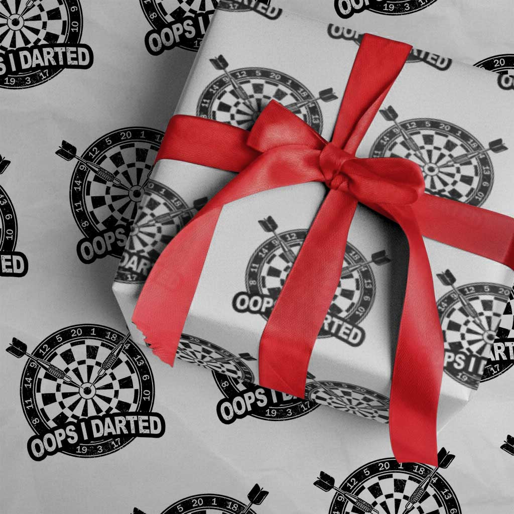 Funny Oops I Darted Wrapping Paper Roll Sarcastic Dartist Darts Lover Gift TS12 White Print Your Wear
