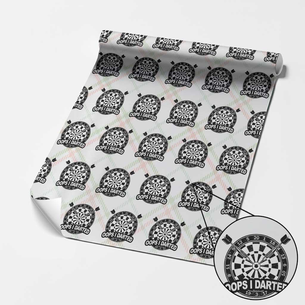 Funny Oops I Darted Wrapping Paper Roll Sarcastic Dartist Darts Lover Gift TS12 Christmas Plaid Print Your Wear