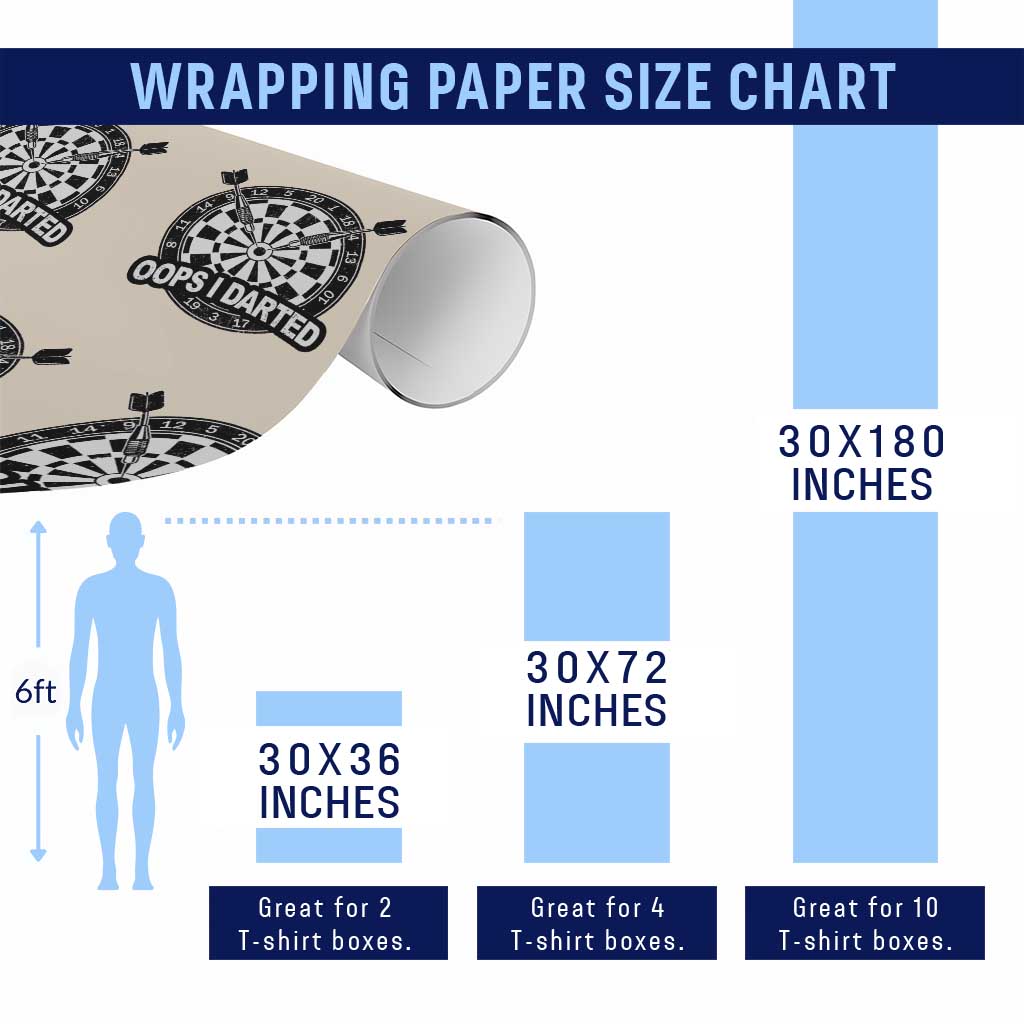 Funny Oops I Darted Wrapping Paper Roll Sarcastic Dartist Darts Lover Gift TS12 Print Your Wear