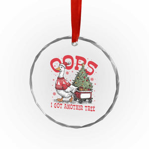 Funny Oops I Got Another Tree Funny Christmas Goose Crystal Glass Ornament TS11 Print Your Wear