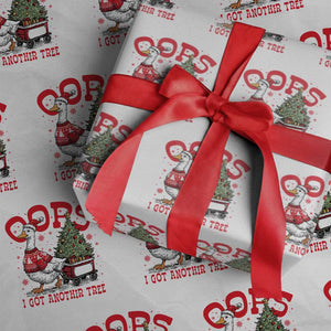 Funny Oops I Got Another Tree Funny Christmas Goose Wrapping Paper Roll TS11 White Print Your Wear