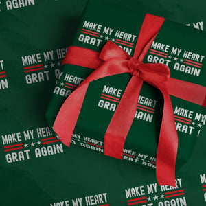 Funny Open Heart Surgery Recovery Wrapping Paper Roll Make My Heart Great Again TS10 Green Print Your Wear