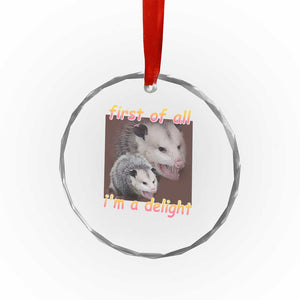 Funny Opossum Crystal Glass Ornament First Of All I'm A Delight TS02 Print Your Wear