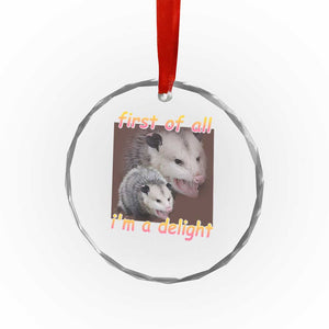 Funny Opossum Crystal Glass Ornament First Of All I'm A Delight TS02 Print Your Wear