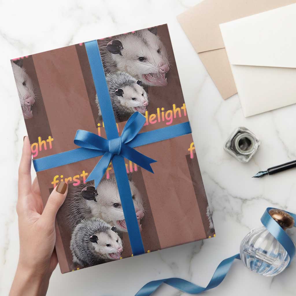 Funny Opossum Wrapping Paper Roll First Of All I'm A Delight TS02 Mocha Print Your Wear