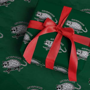 Funny Opossum Meme Wrapping Paper Roll Awesome Possum Cool 90s Retro Vintage Animal Lover TS02 Green Print Your Wear