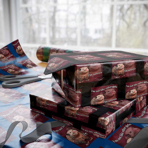 Funny Opossum Meme Wrapping Paper Roll - I'm Not Like Other Girls I'm Worse Possum Sarcasm Humor TS02 Black Print Your Wear