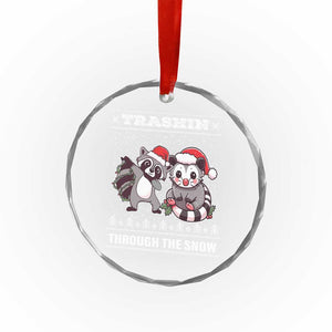 Funny Opossum Raccoon Xmas Crystal Glass Ornament Trashin Through The Snow Garbage Gang TS09 Print Your Wear