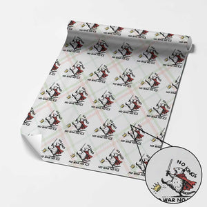 Funny Opossum Warrior Political Gift Wrapping Paper Roll No Kings No Wars No Ice TS12 Christmas Plaid Print Your Wear