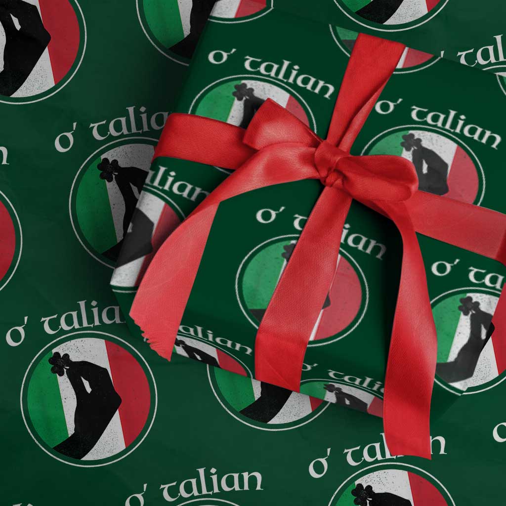 Funny O'Talian Wrapping Paper Roll St Patrick's Day Italian Pinched Fingers Shamrock TS11 Green Print Your Wear